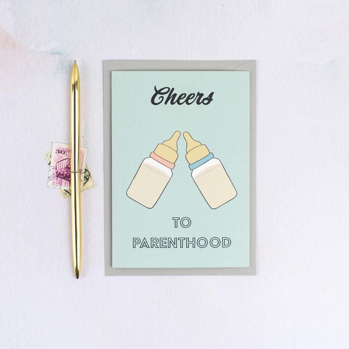 Cheers to Parenthood New Baby Card