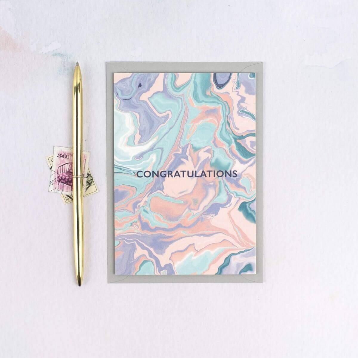 Congratulations Luxury Marble Card