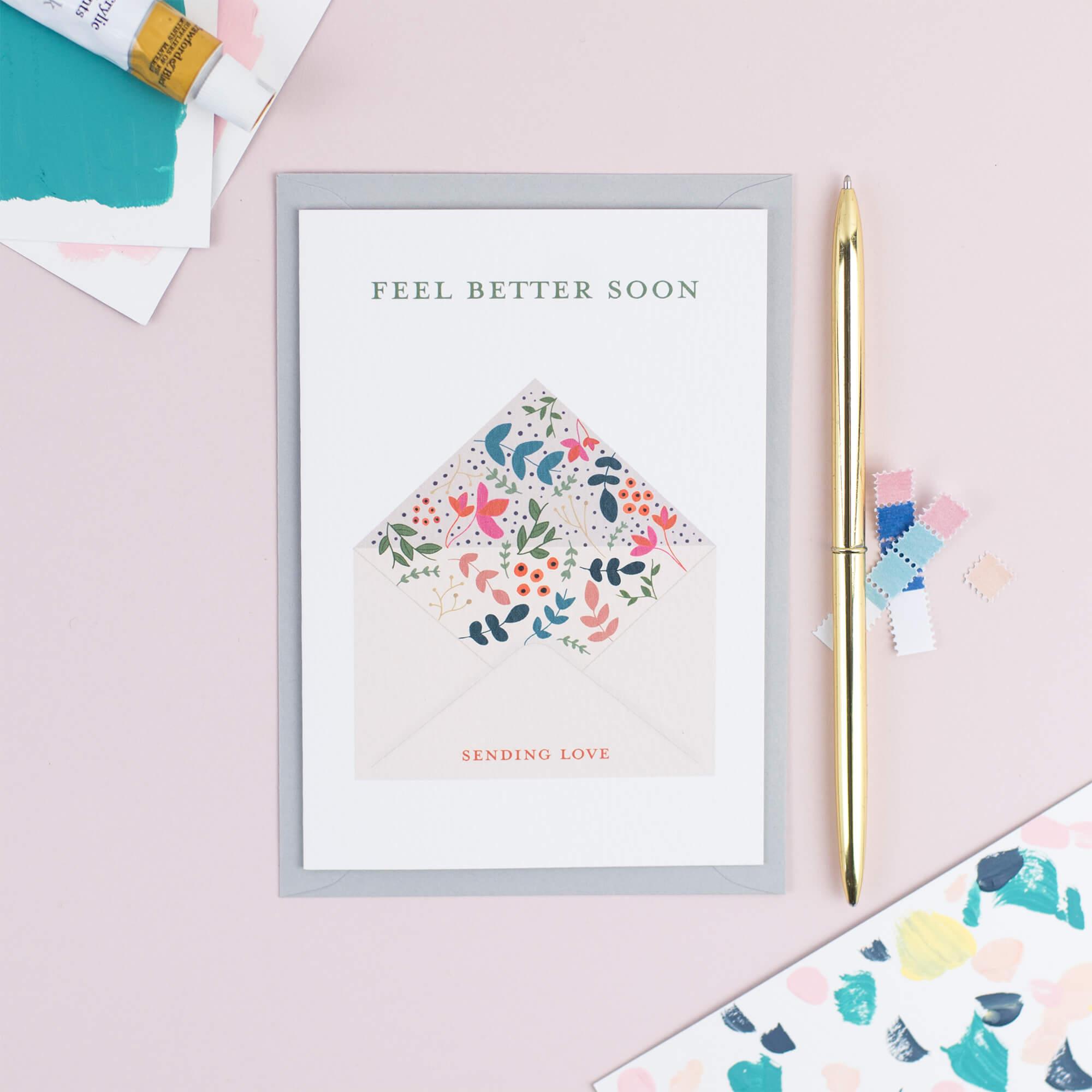 Get Well Soon Floral Card - The Design Palette