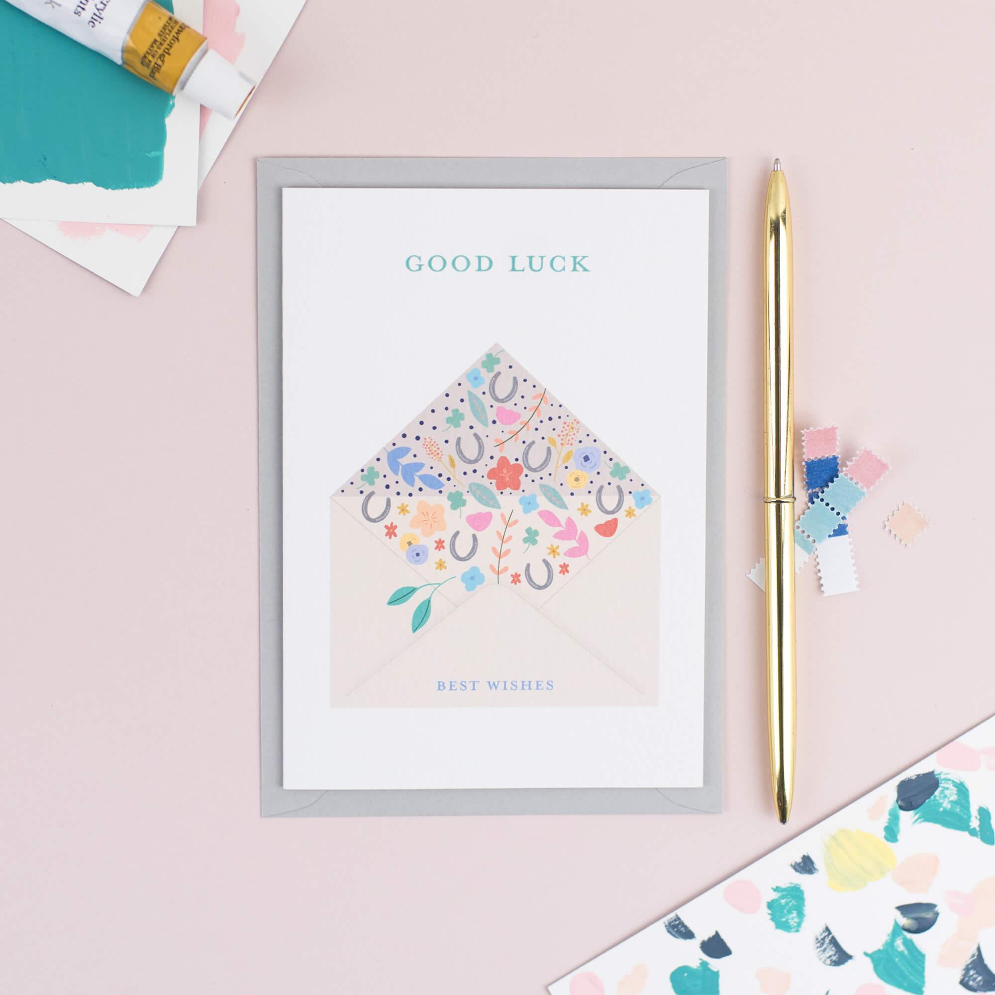 Good Luck Floral Card - The Design Palette