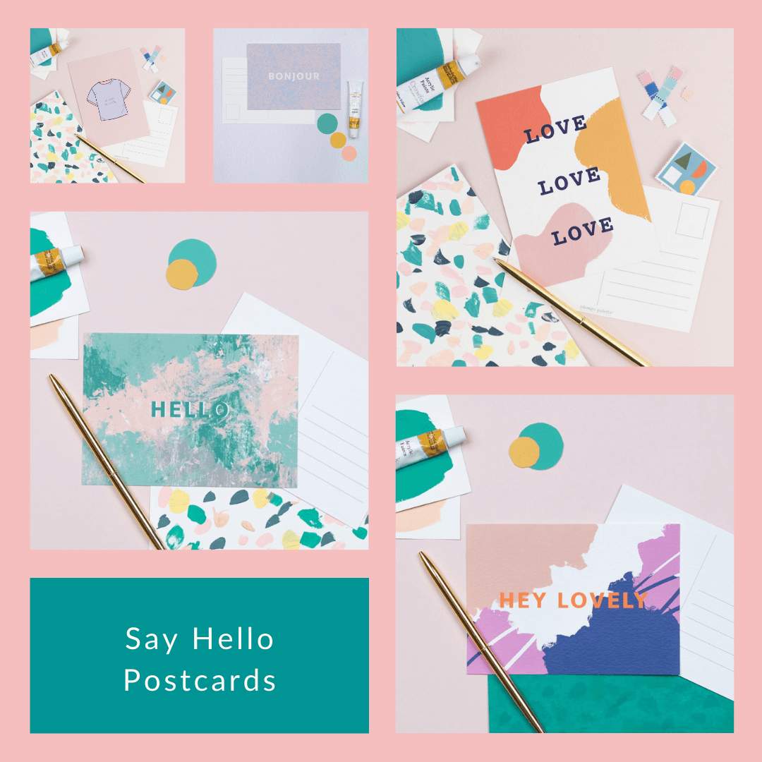 Say Hello Postcards - 5 for £5 - The Design Palette