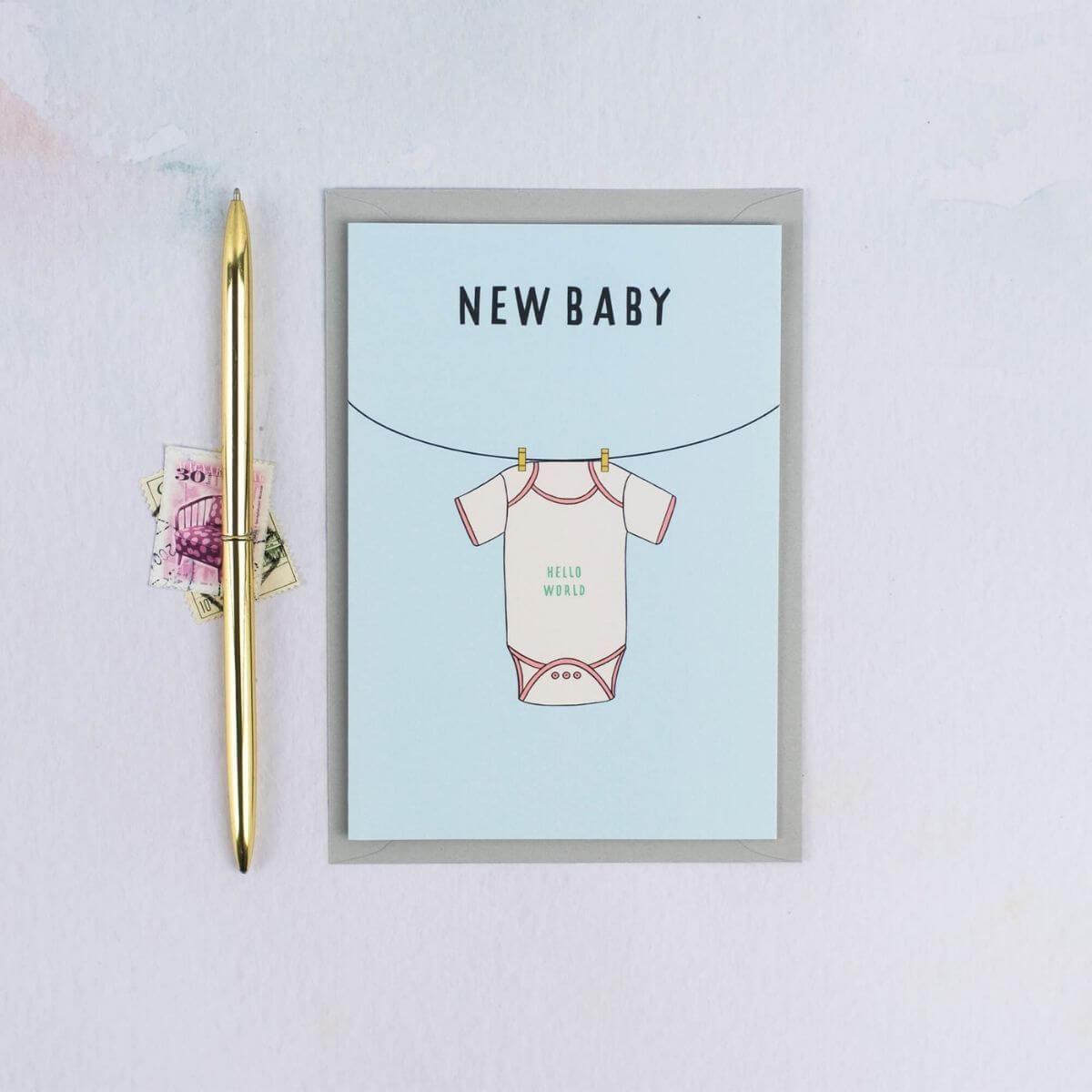 Hello World New Baby Card