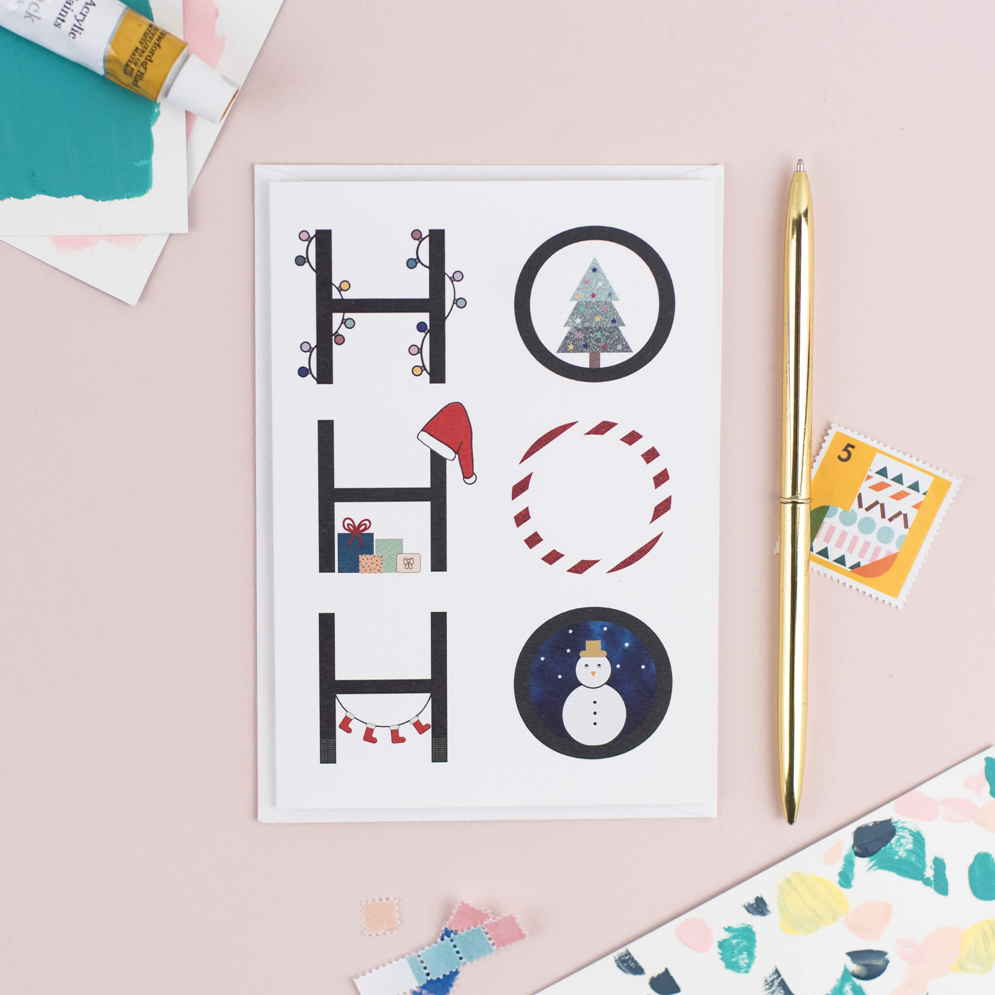 Ho Ho Ho Christmas Card - The Design Palette