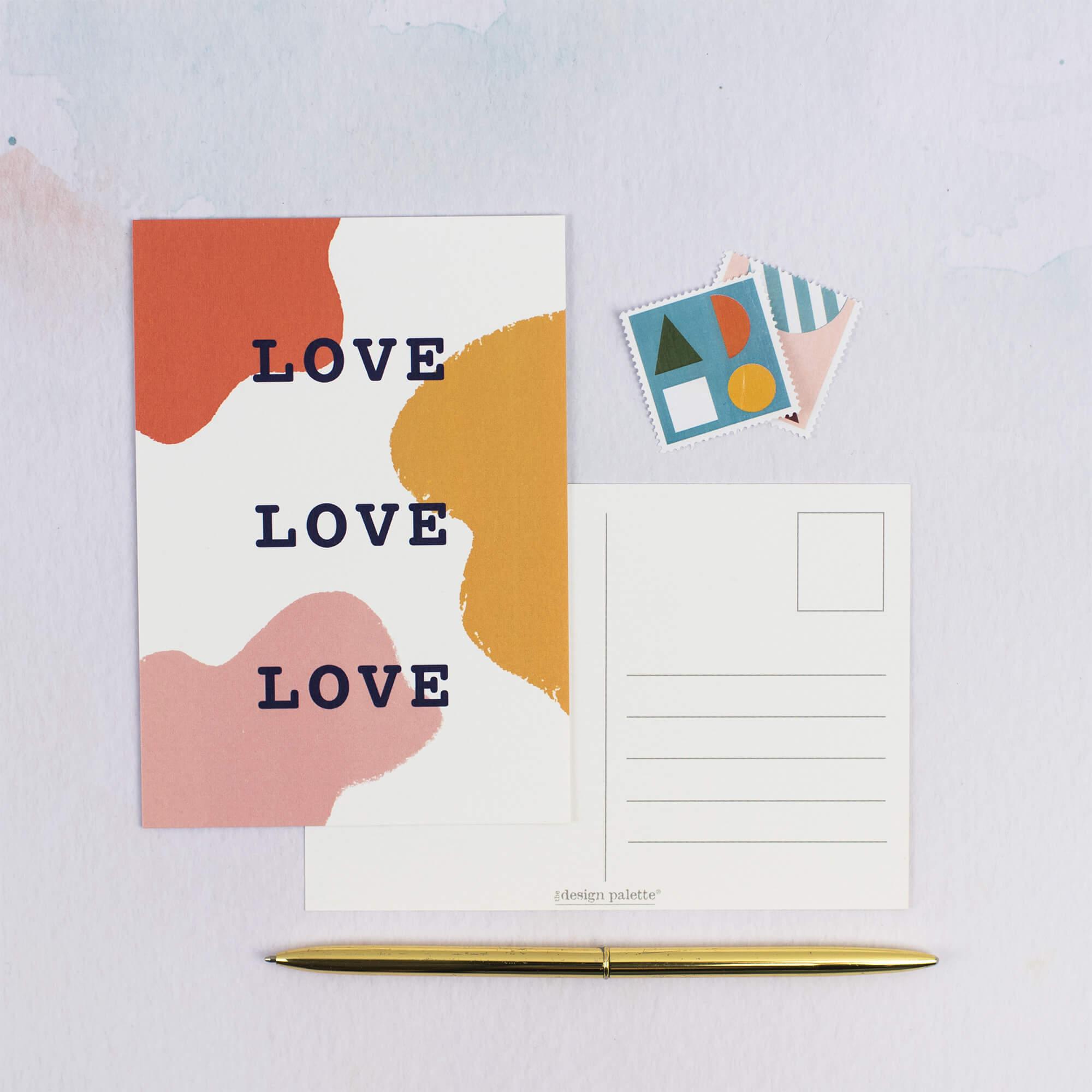 Love Love Love Postcard - The Design Palette