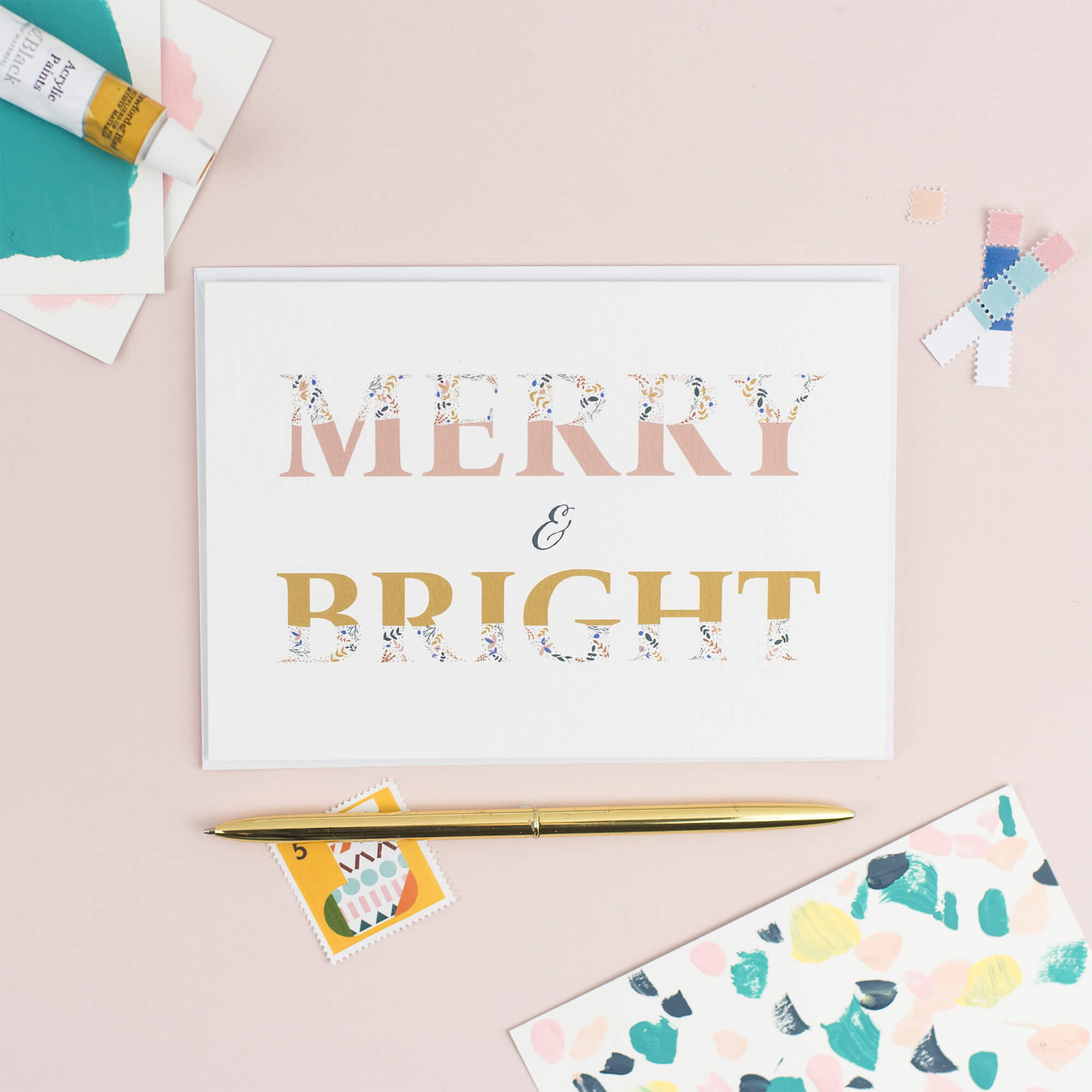 Merry And Bright Christmas Card - The Design Palette