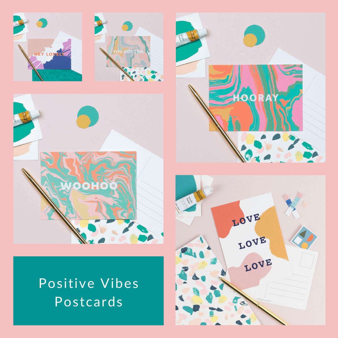 Postive Vibes Postcards - 5 for £5 - The Design Palette