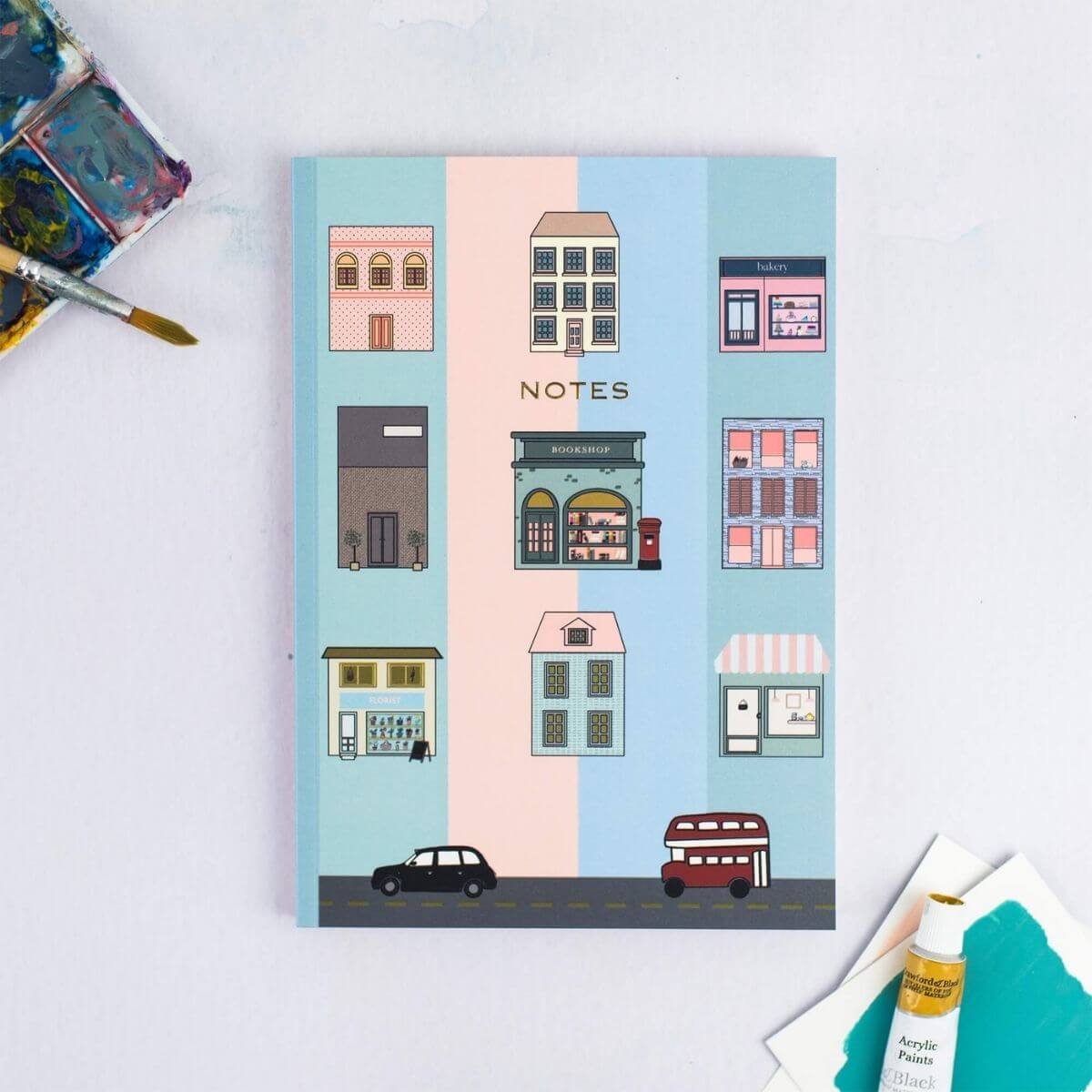 Rainbow Houses Lined Notebook - The Design Palette