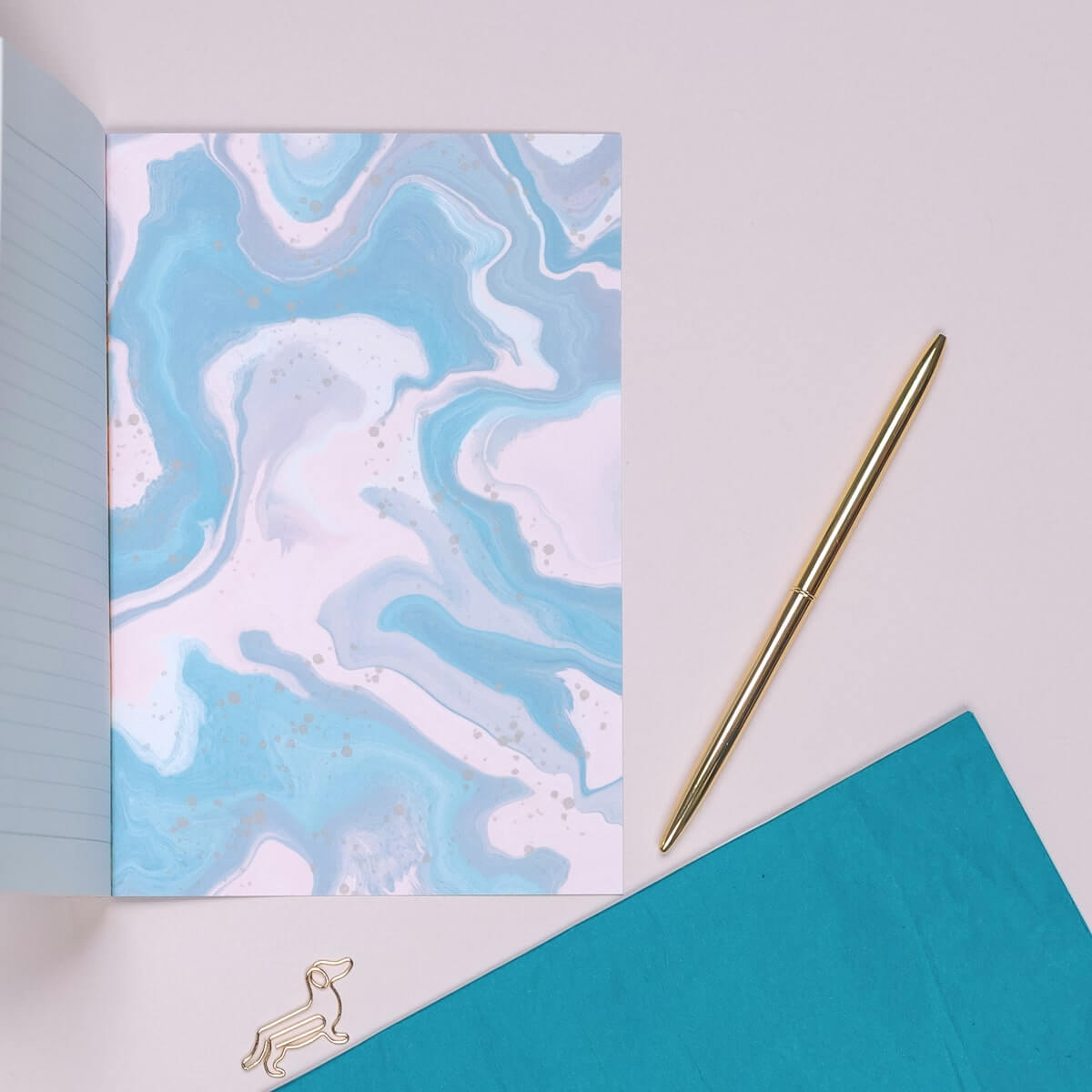 Winter Blue Marble Notebook